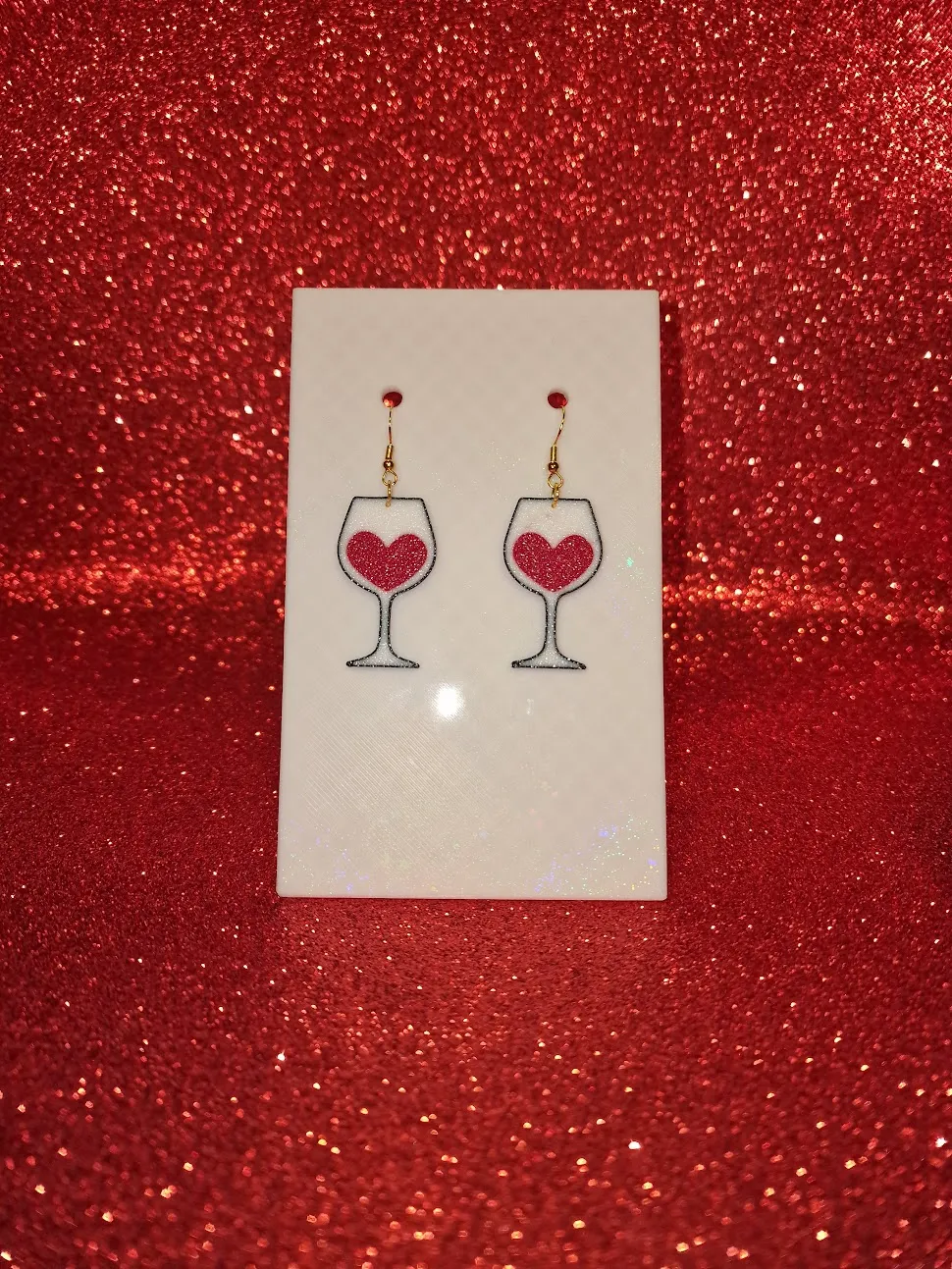 Valentine cup earrings view 2