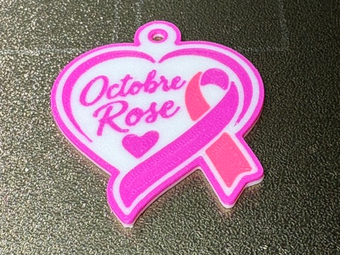 Porte clé cœur octobre rose1 3D model
