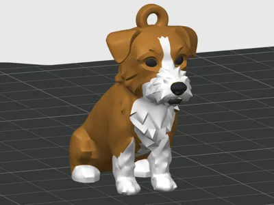 40mm high little dog keychain