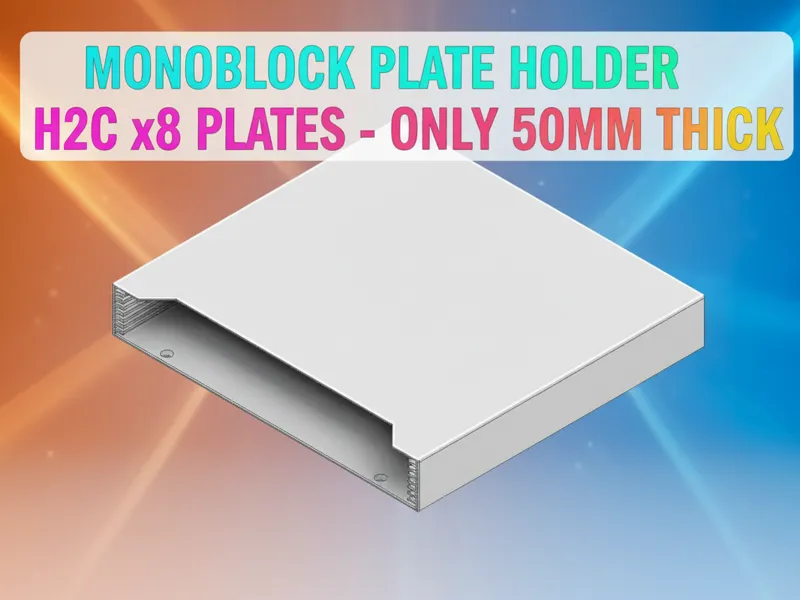Monoblock plate holder for Bambulab H2C 8 plates