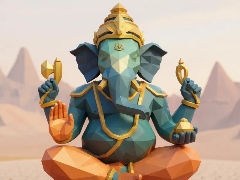 Ganesha Low Poly Style