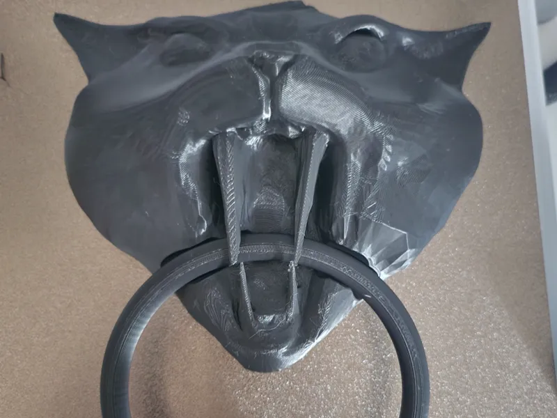 Angry cat door knocker