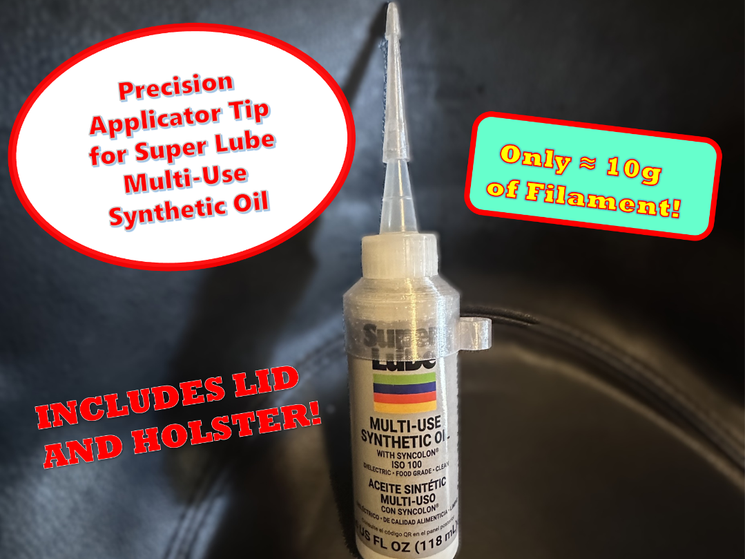 Precision Tip, Lid, & Holder for Super Lube Oil
