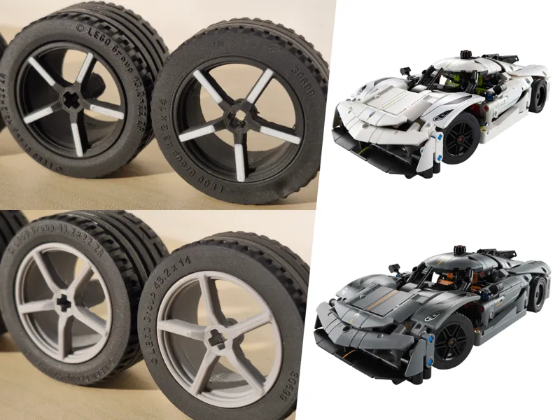 Realistic wheels Legò Koenigsegg Jesko 42173/42184