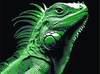 Green iguana Portrait (Hueforge)