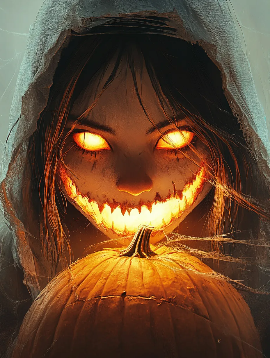 Halloween Spooky Jack-o'-lantern Ghost Relief Painting by liudongying ...