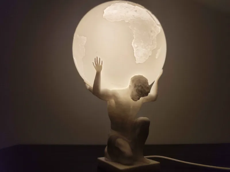Atlas Lithophane Earth Globe Lamp