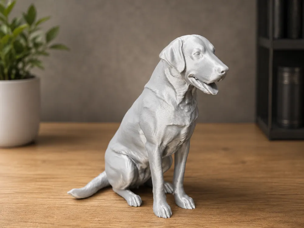 Figura decorativa: Labrador Retriever – Realistic Dog Statue. Referencia del modelo original.