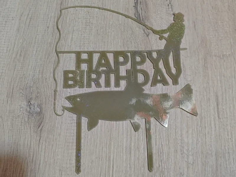 Topper cake Happy Birthday Fisherman