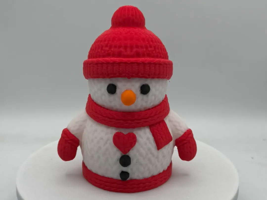 Cute Knitted Snowman with Heart - Free 3D Print Model - MakerWorld
