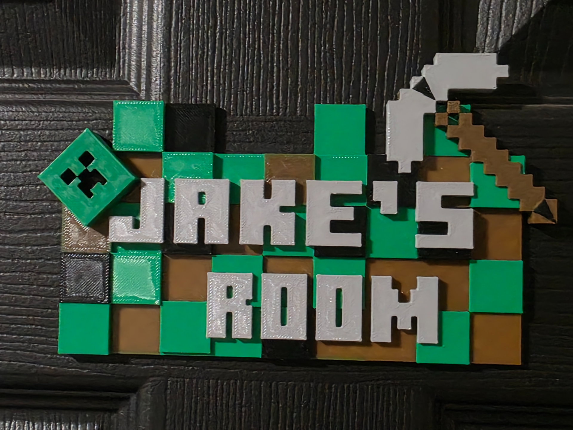 Minecraft Style Bedroom Sign