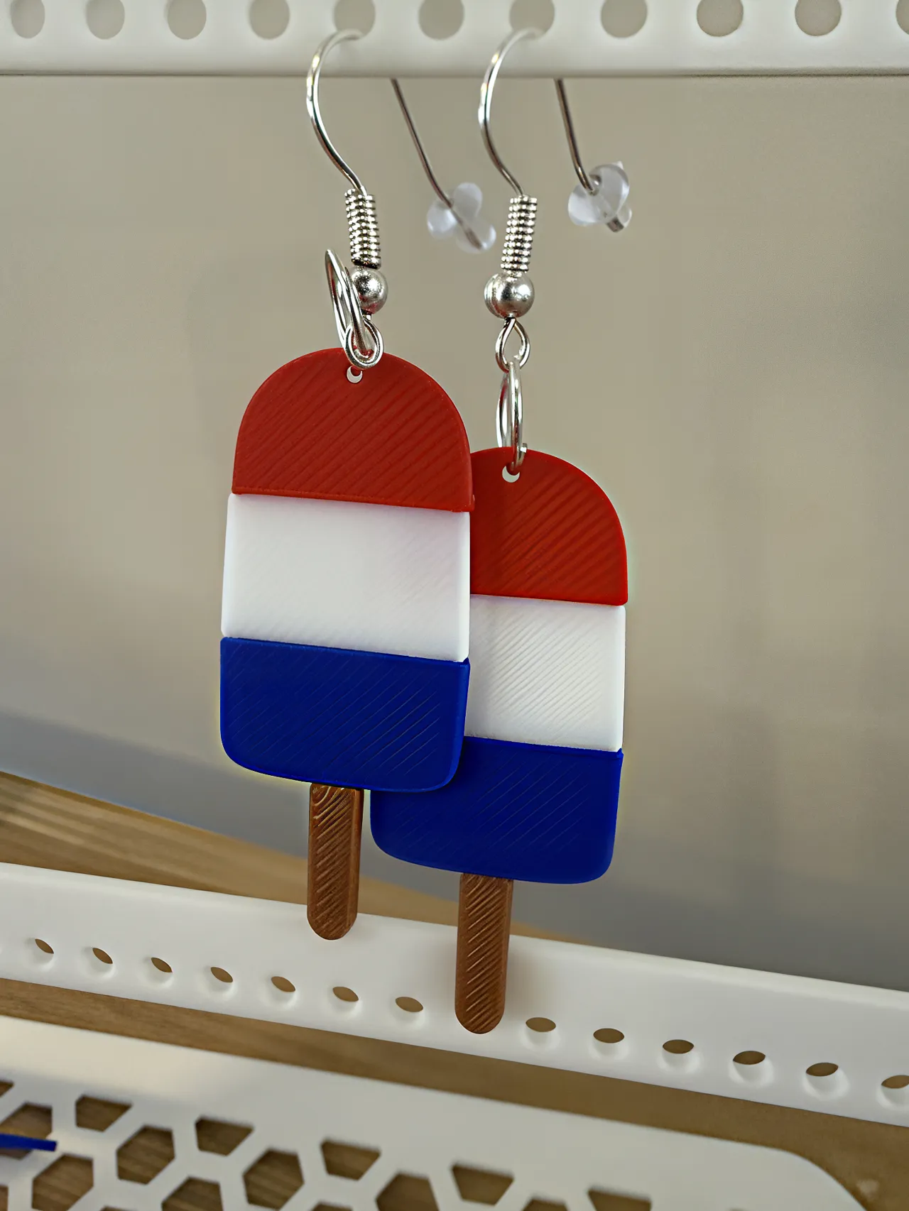 Red White Boom Earrings view 2