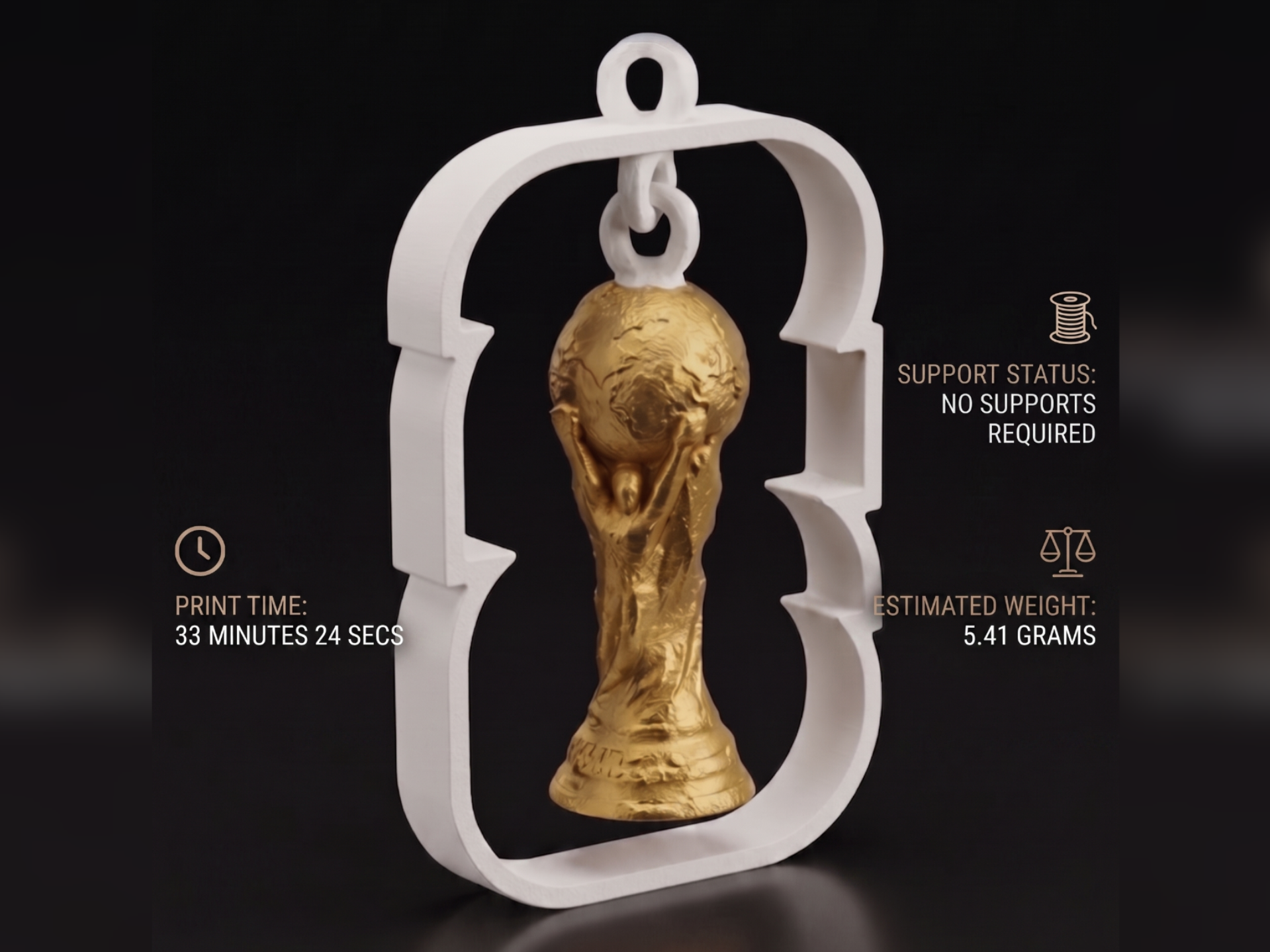 Miniatura 1 do modelo 3D Floating FIFA CUP Keychain - 2026