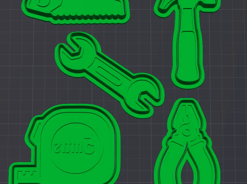 HAND TOOLS 5PCE COOKIE CUTTER & FONDANT STAMP SET