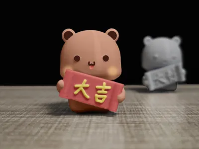 Couple Bear Series - Kneeling with Auspicious Bubus