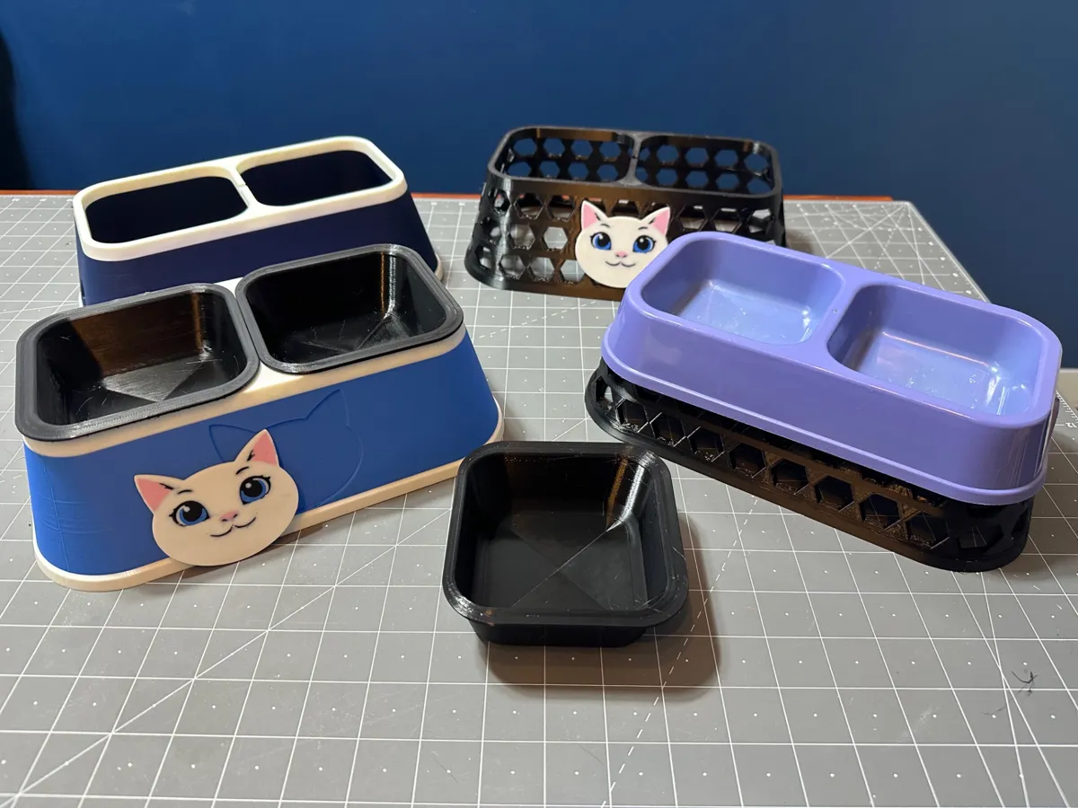 Cat bowl riser / cat bowl - Free 3D Print Model - MakerWorld