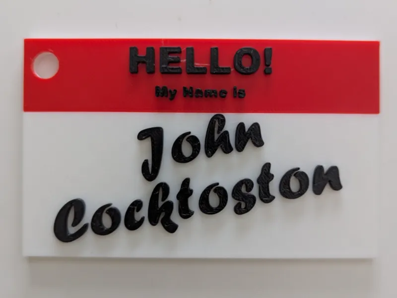 Fletch Name Tag (John Cocktoston)