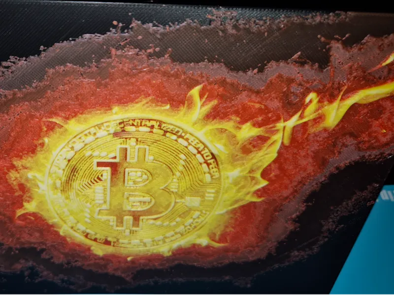 Bitcoin Flammen Hueforge