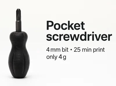 Pocket screwdriver for 4mm bits