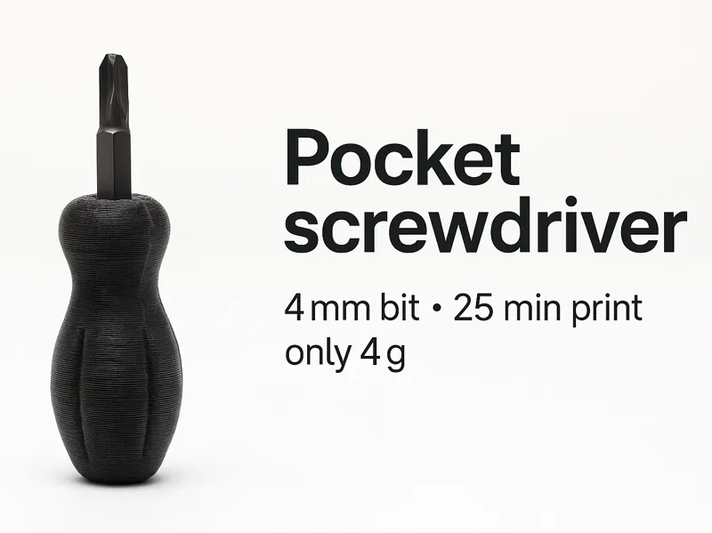 Pocket screwdriver for 4mm bits