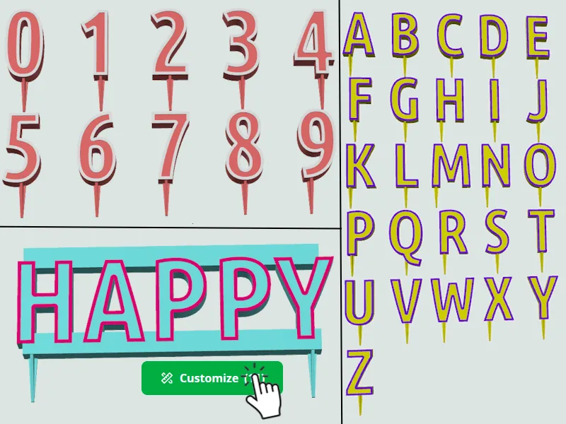 Birthday cake candle holder generator