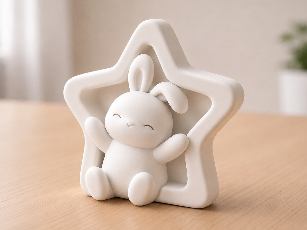 星星小兔冰箱贴泡面盖 3D model