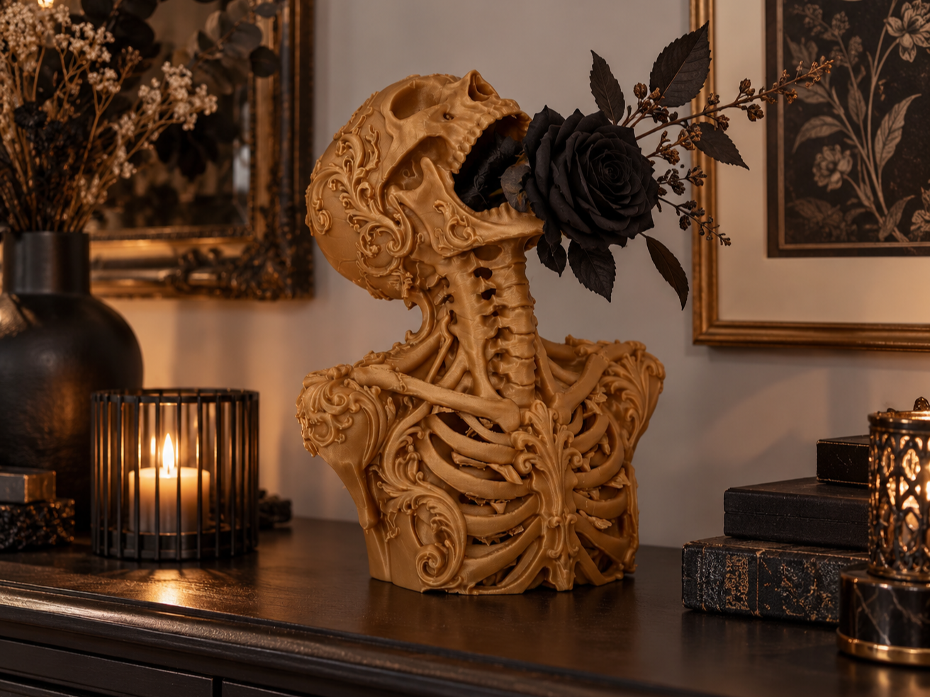 Gothic Skeleton Vase –Dark Fantasy Decorative Vase - 1