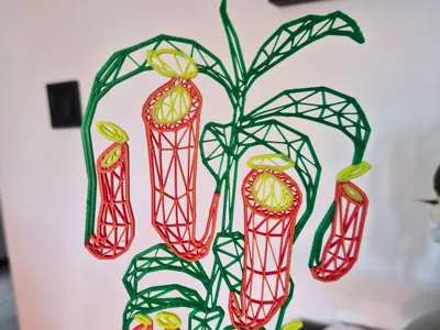Nepenthes 'Gaya', Low-Poly Sculpture & Wall Art