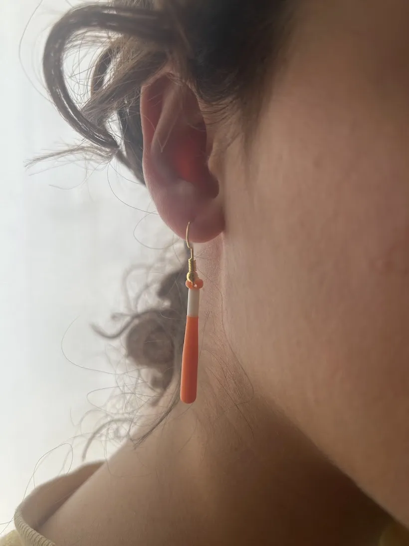 Baseball Bat Earring view 2