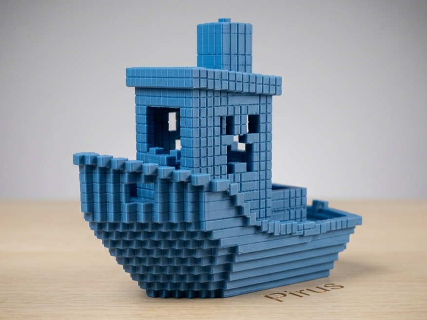 Minecraft Voxel Benchy – Blocky Creeper Boat