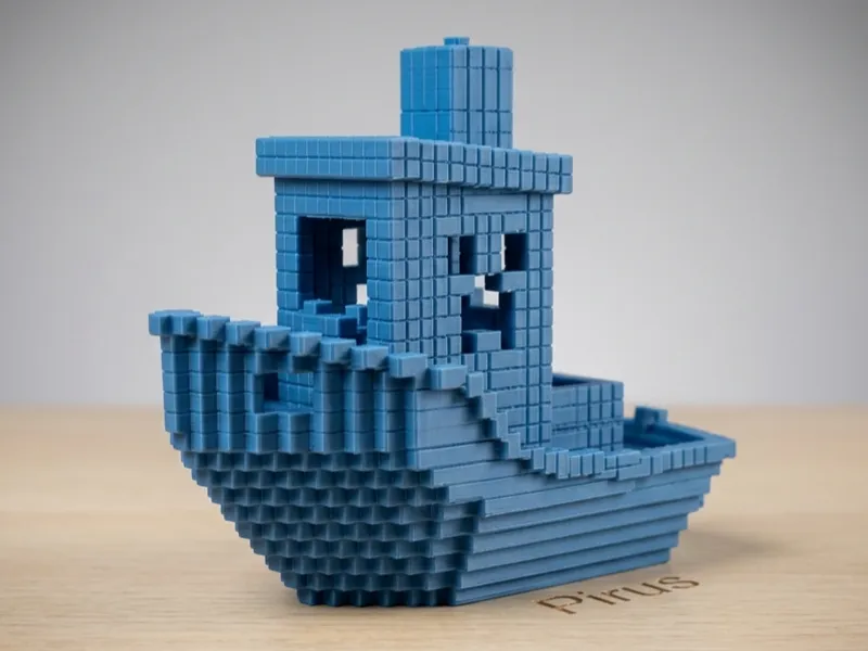 Minecraft Voxel Benchy – Blocky Creeper Boat