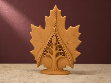 Figura decorativa: Autumn Unzipped – Maple Leaf Zipper Sculpture — vista de referencia 3