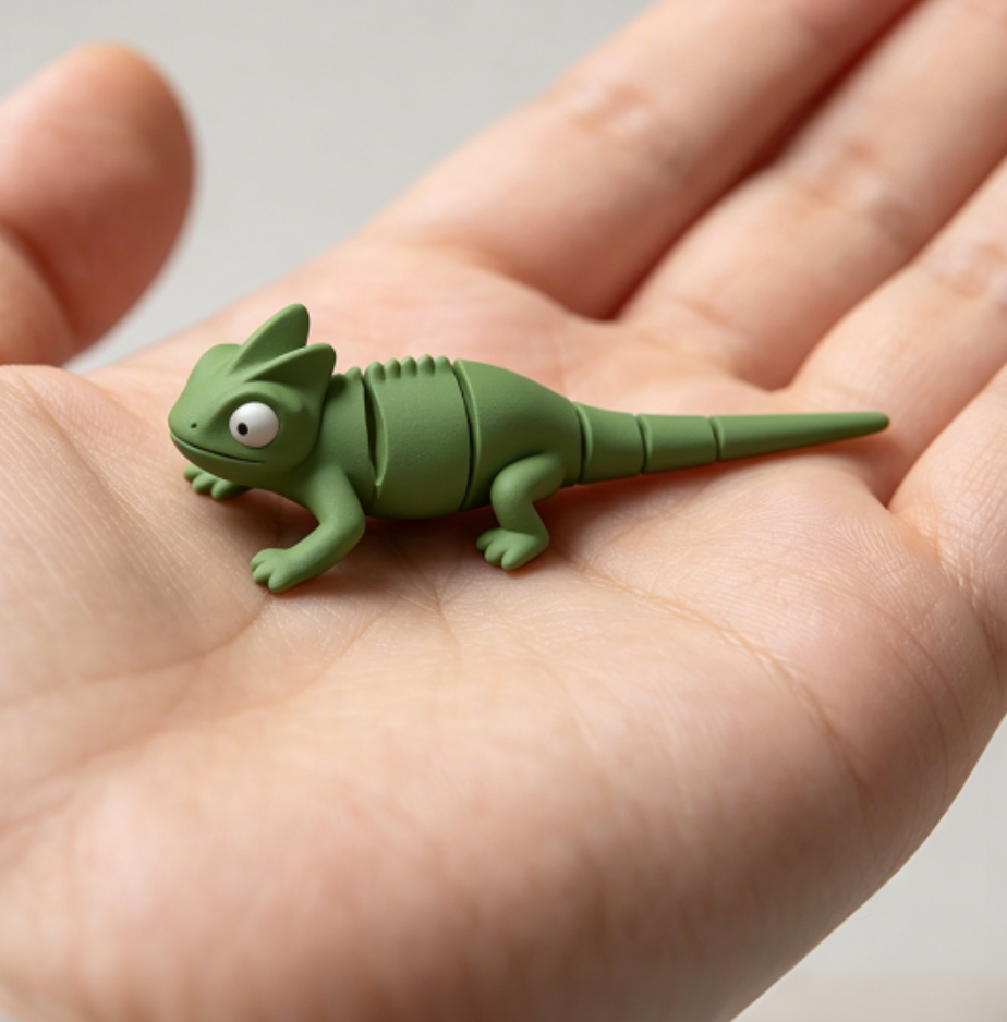 Miniatura 2 do modelo 3D 变色龙-可活动关节的动物-可动动物儿童解压动物玩具
