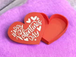 Happy Valentine's Day Heart Box with LId