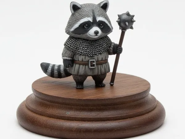 Guerrier raton laveur, figurine