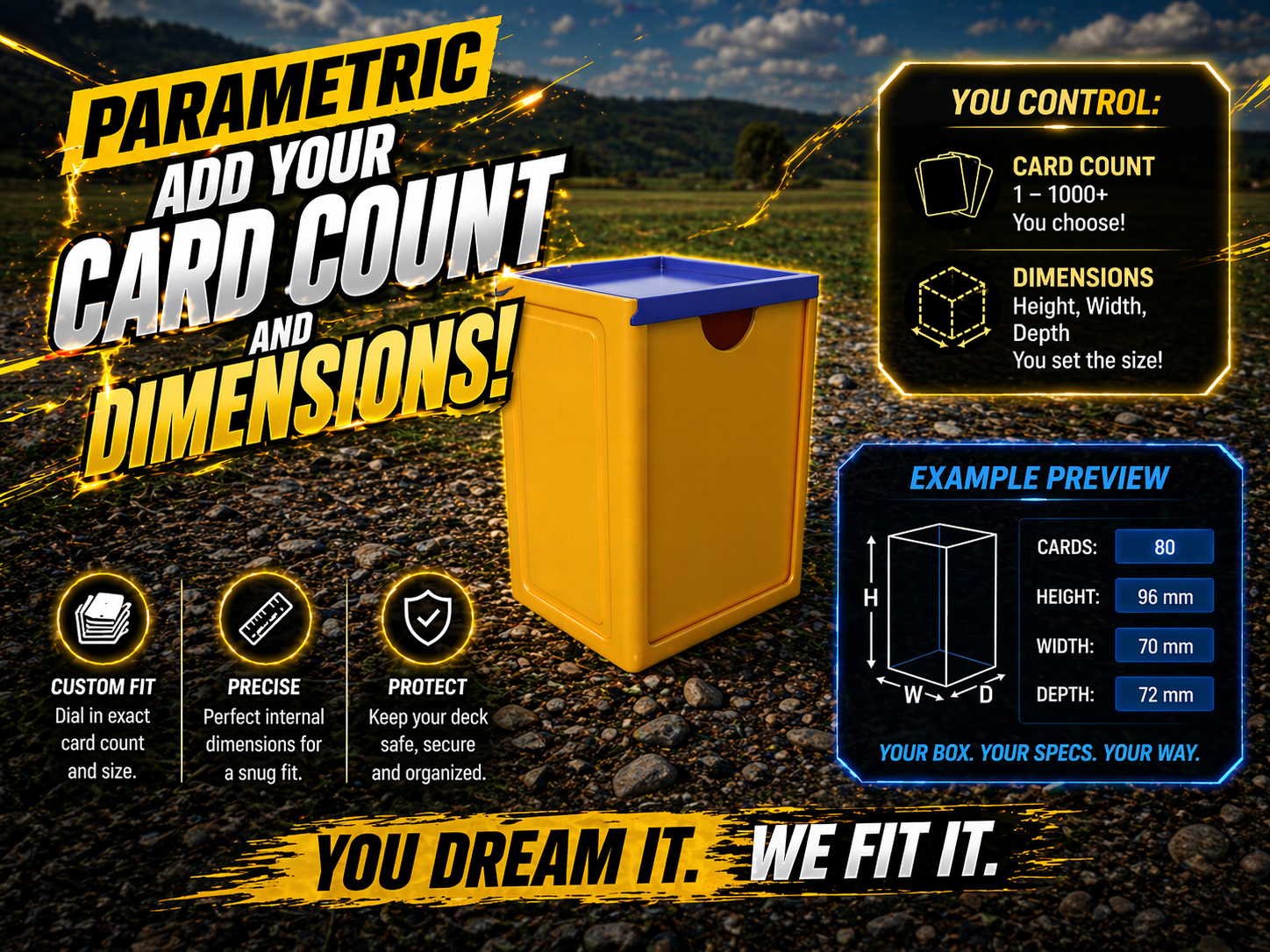 Parametric Card Box with Die Throw Tray 3,5h Print