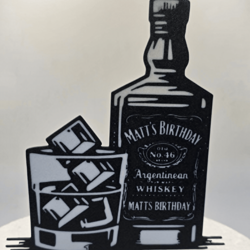 Matt's 46th Birthday Whiskey cake topper 
