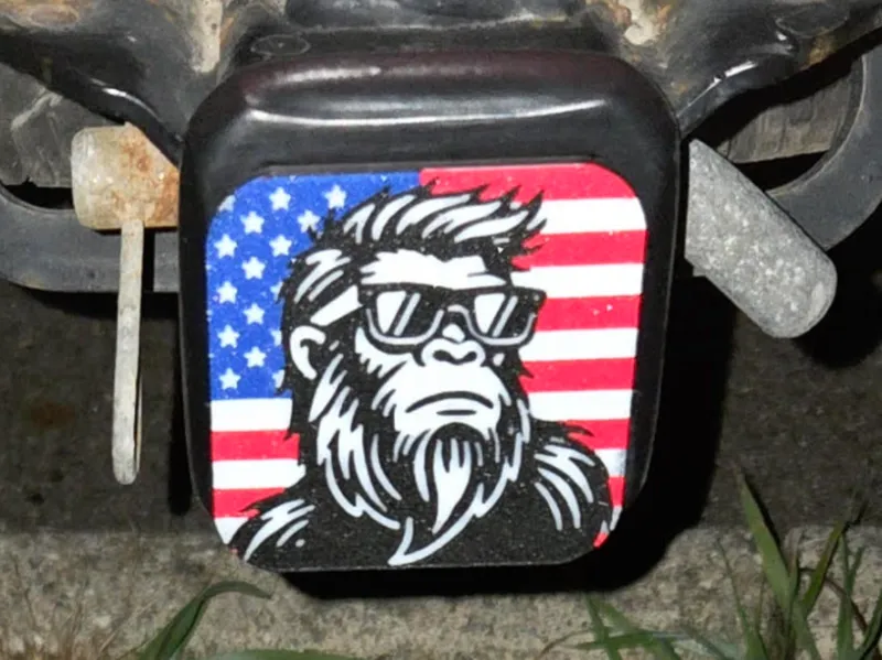 Cool Bigfoot flag hitch plug