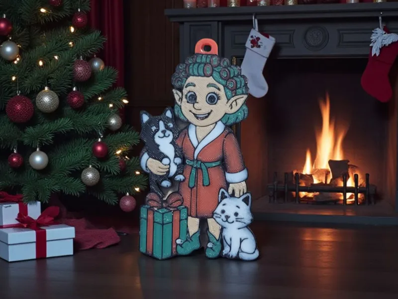 Cat Lady Holiday Ornament