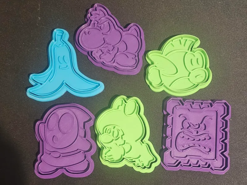 mario cookie cutter and stamp set of 6