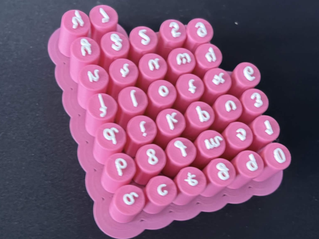 Cute Alphabet Clay Stamp Set with Storage Tray