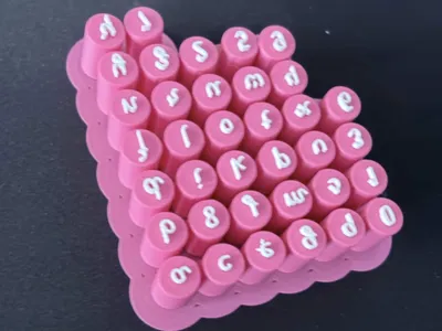 Cute Alphabet Clay Stamp Set with Storage Tray