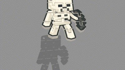 Flexi Minecraft Skeleton KeyChain