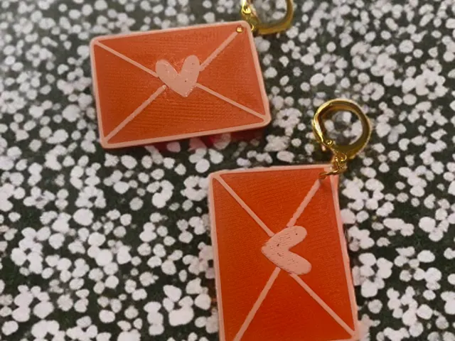 Love Letter Valentines Day Earrings