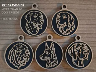 Dog keychains (74 different dogs)