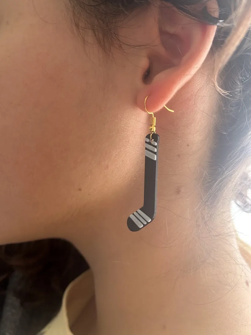 Hockey Stick Earring/Keychain view 2