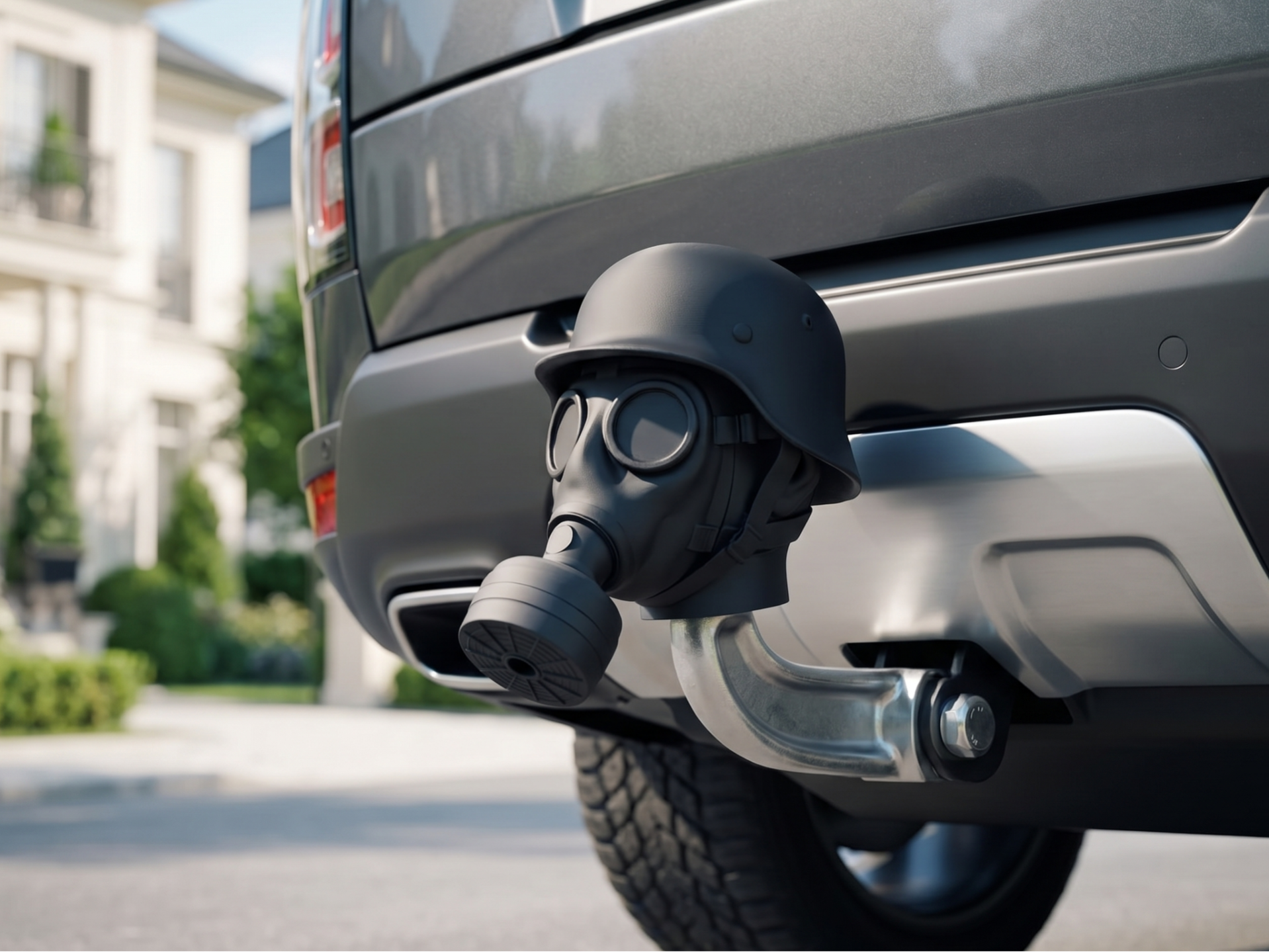 Post-apocalyptic helmet hitch tow ball cover 50mm