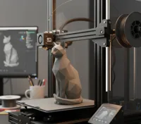 Gato Low-Poly - Sin Soportes - Rápido