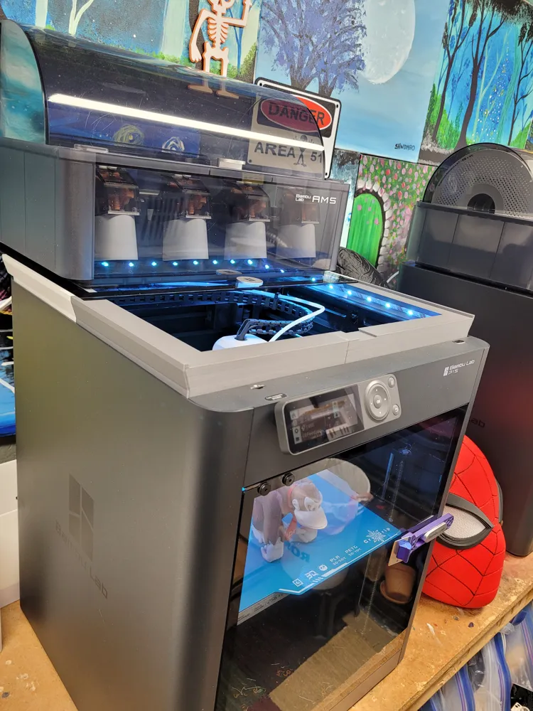 Bambu Low AMS Riser with LEDs - Free 3D Print Model - MakerWorld
