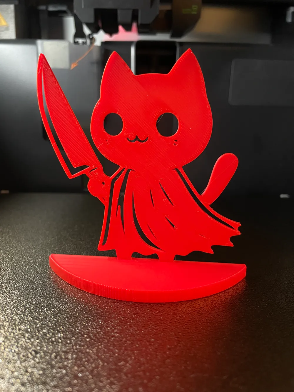 Spooky Cat With A Knife - Free 3D Print Model - MakerWorld